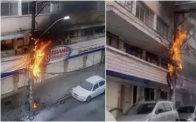Nova Friburgo: Poste fica em chamas no bairro Olaria