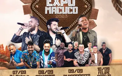 Expo Macuco 2023: Prefeitura divulga atrações do evento que acontece em setembro.